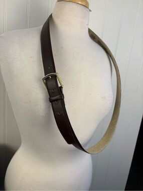 Vintage Pierre Cardin Brown Leather Belt Minimal Classic Timeless 42